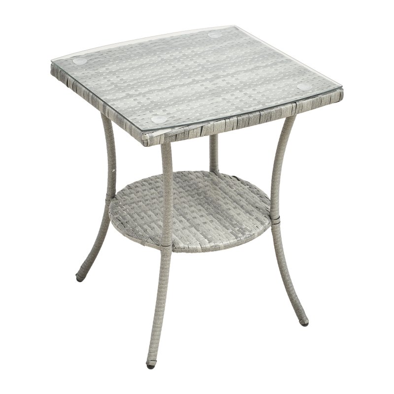 Living and Home 3-Piece PE Rattan Garden Furniture Bistro Set, Outdoor Patio Table and Chairs Set, Anti-tear, Anti-aging