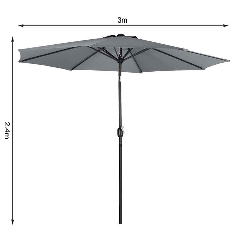 Living and Home 3M Large Rotating Patio Parasol for Outdoor Sunshade and Rain
