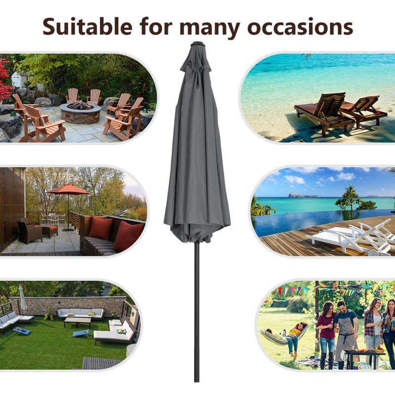 Living and Home 3M Large Rotating Patio Parasol for Outdoor Sunshade and Rain