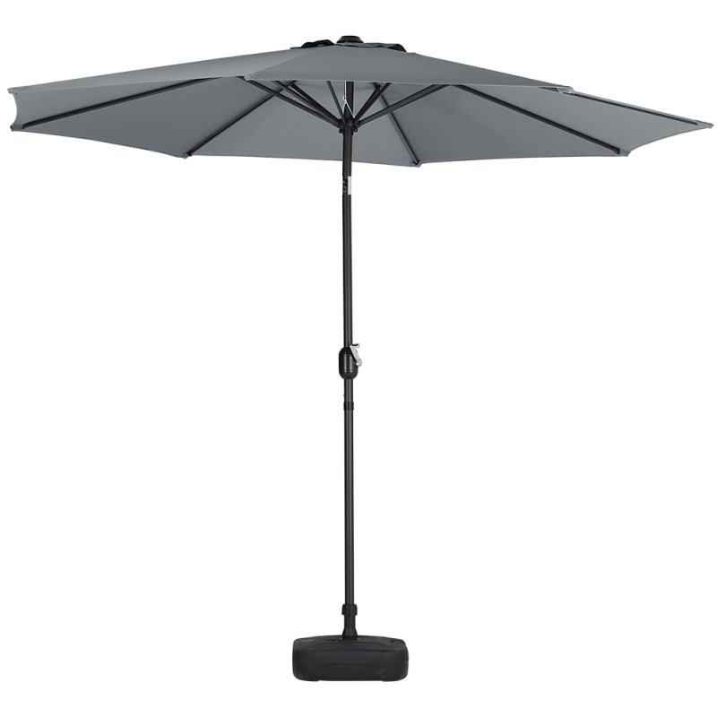 Black Rattan Patio Furniture Set + 3M Rotating Cantilever Parasol with Base Bundle