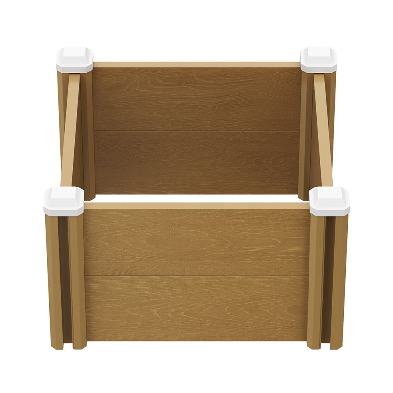 Living and Home 54cm W Square Plastic Wood-Grain Raised Garden Bed Planter, Brown Wood Grain