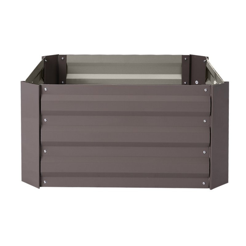 Living and Home 30cm H Galvanized Steel Square Raised Garden Bed Planter Box, Brown