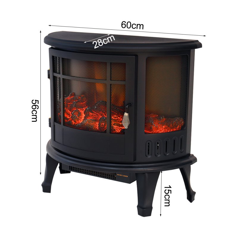 Living and Home 1800W Electric Fireplace Large Heater Stove Freestanding Log Burning Livingroom Heater