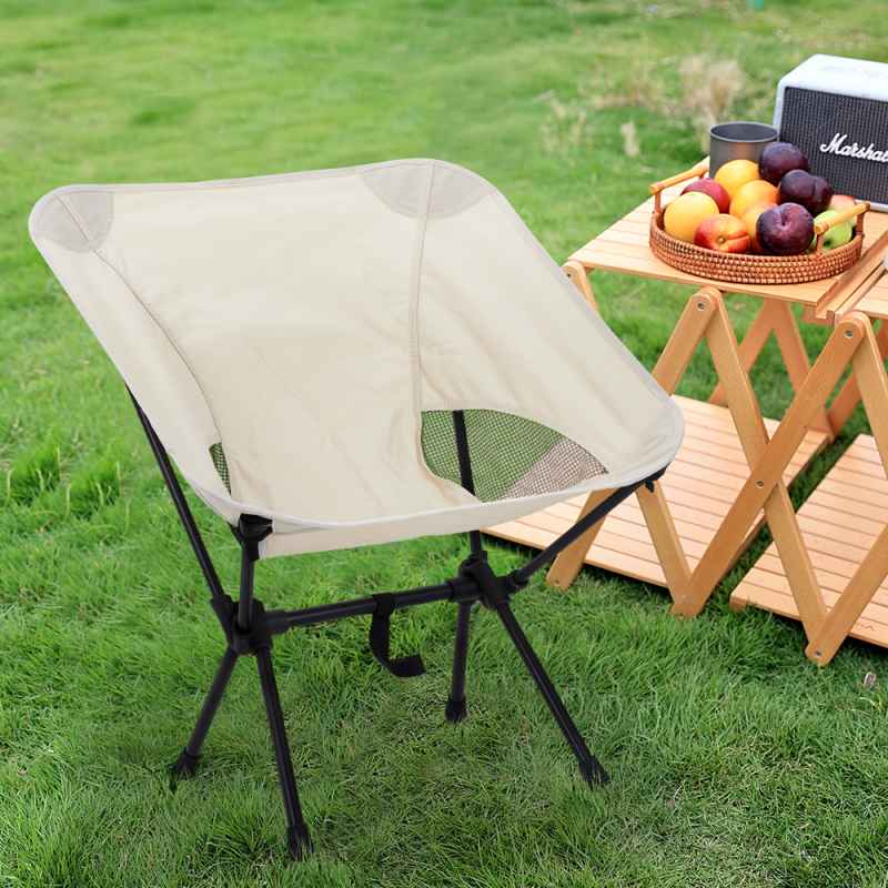 Living and Home Portable Folding Camping Chair  High Back Breathable Moon Chair with 600D Oxford & Mesh