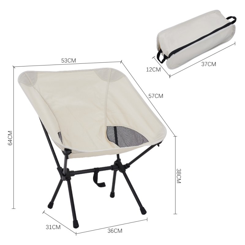 Living and Home Portable Folding Camping Chair  High Back Breathable Moon Chair with 600D Oxford & Mesh