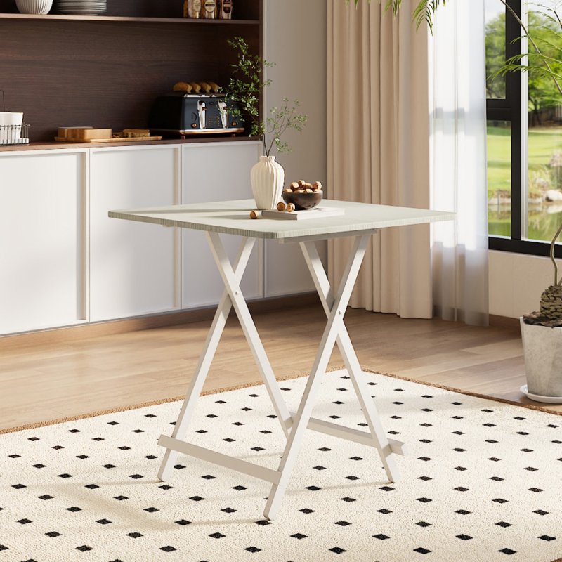 Living and Home 70cm Folding Dining Table and 4 Chairs Space Saving Kitchen Table Chairs Set