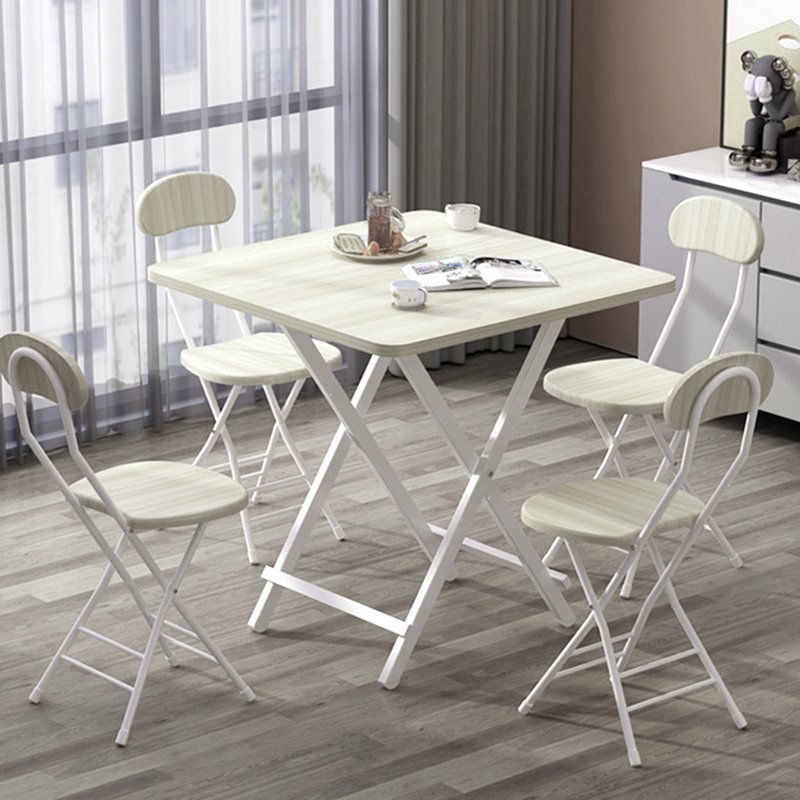 Living and Home 70cm Folding Dining Table and 4 Chairs Space Saving Kitchen Table Chairs Set