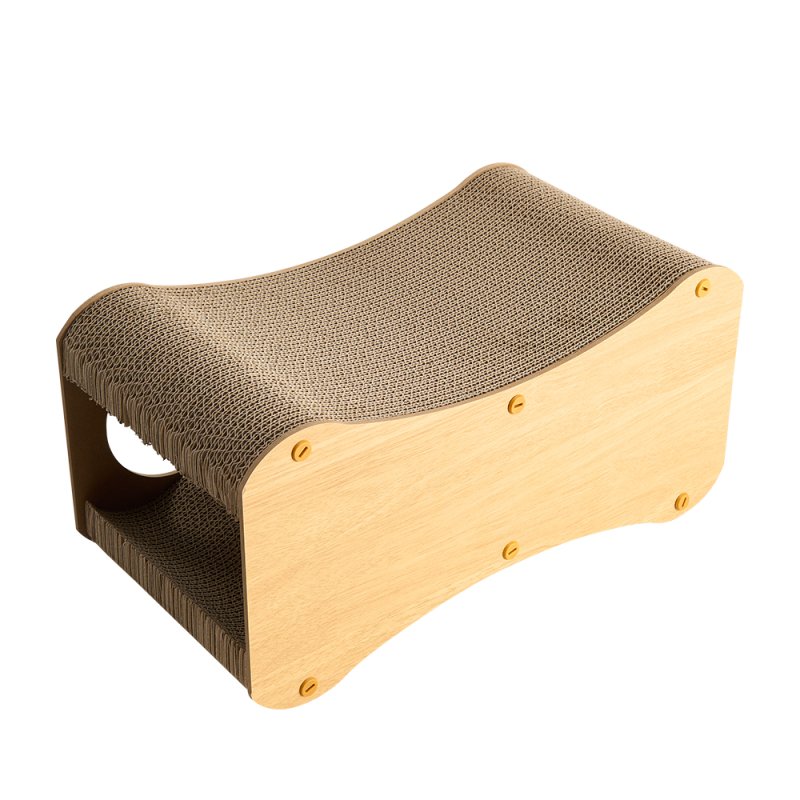 Living and Home Versatile Cat Scratching House with Interactive Toy Balls, 2-in-1 Cat Scratcher Tunnel Bed