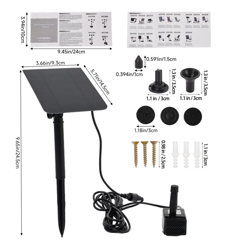 Living and Home 2.5W Solar Fountain Pump