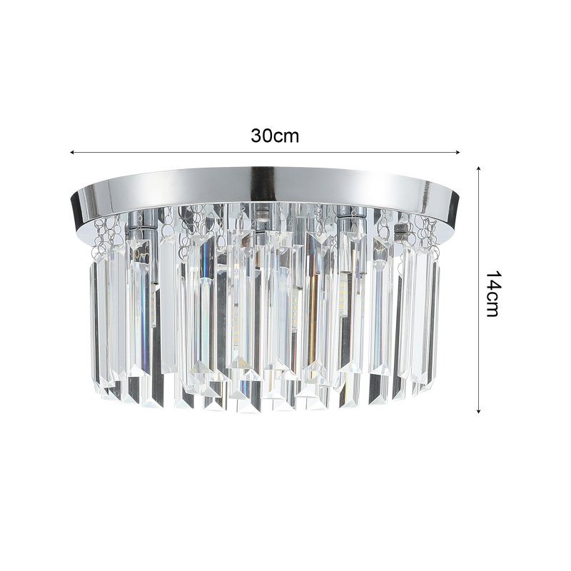 Living and Home Crystal Mount Ceiling Light