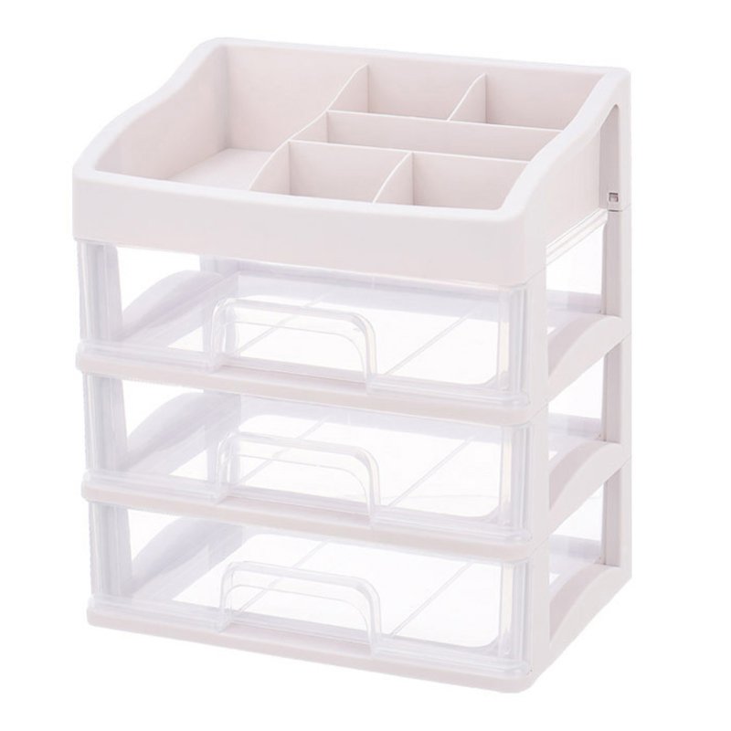 Living and Home Plastic Makeup Organizer with 3 Drawers, Cosmetic Organizer, 27.5cm W x 20cm D x 31cm H