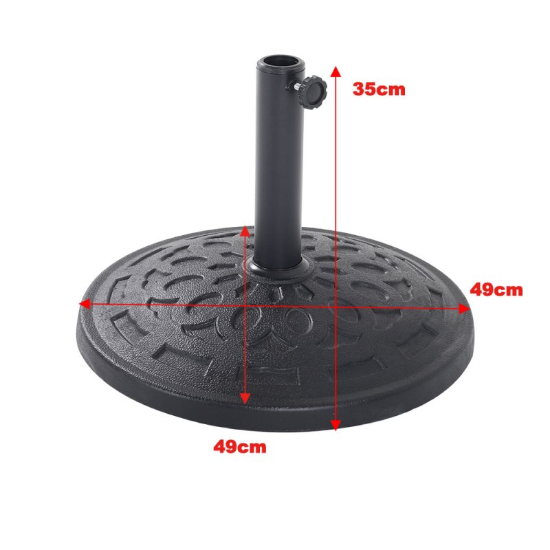 Living and Home 14KG Heavy Duty Round Resin Umbrella Base, Outdoor Patio Parasol Stand Fits 38mm Umbrella Poles