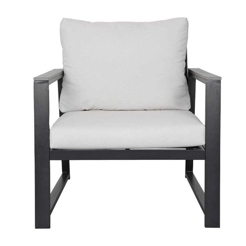 Living and Home 4 Piece Aluminium Outdoor Sofa Set with Glass Table Garden Furniture