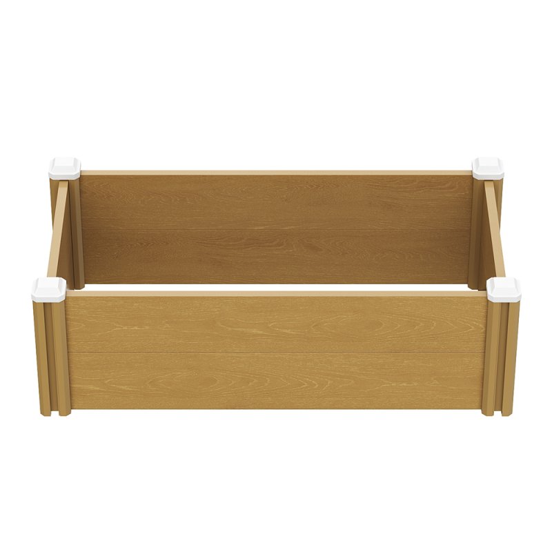 Living and Home 102cm W Rectangular Plastic Wood-Grain Raised Garden Bed Planter