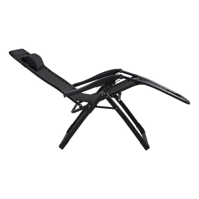 Living and Home Zero Gravity Outdoor Recliner with Seat Cushion & Headrest, Black
