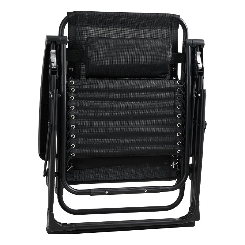 Living and Home Zero Gravity Outdoor Recliner with Seat Cushion & Headrest, Black