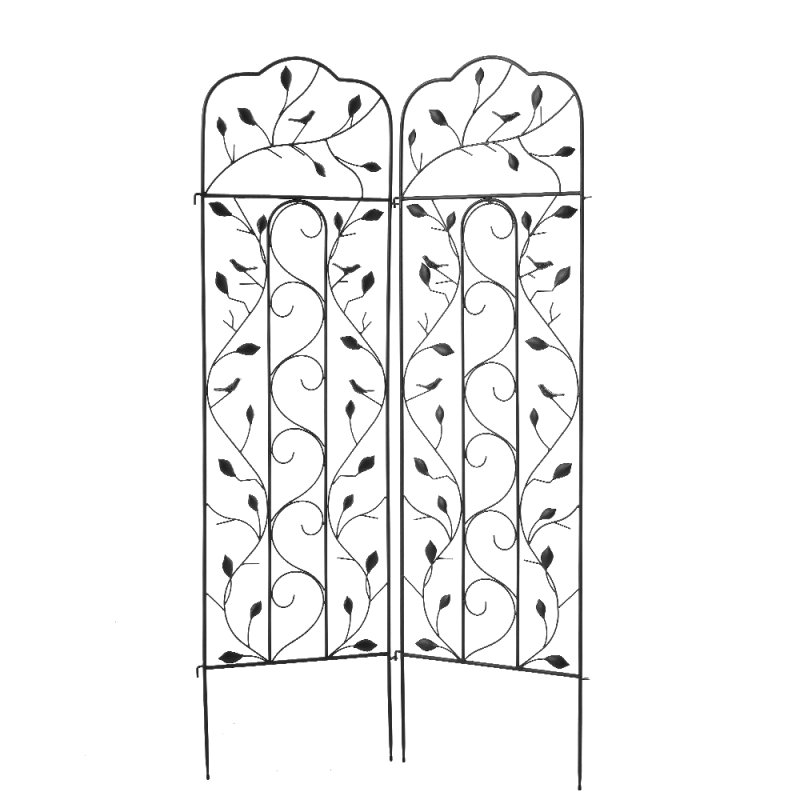Living and Home 2Pcs Garden Trellis for Climbing Plants Black, 42cm W x 155.5cm D