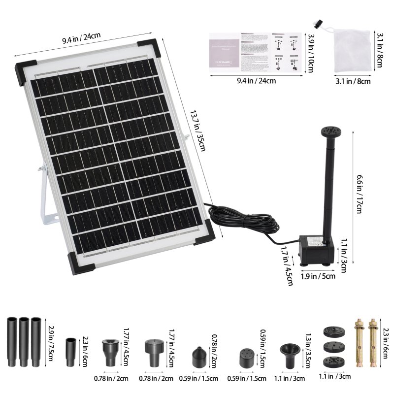 Living and Home 10W Solar Fountain Pump