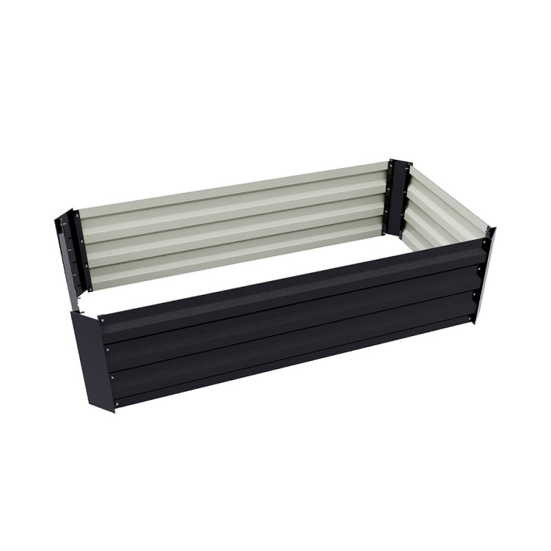 Living and Home Galvanised Steel Raised Garden Bed Rectangular Planter Box for Flowers, Herbs & Vegetables, 100cm W x 60cm D x 30cm H