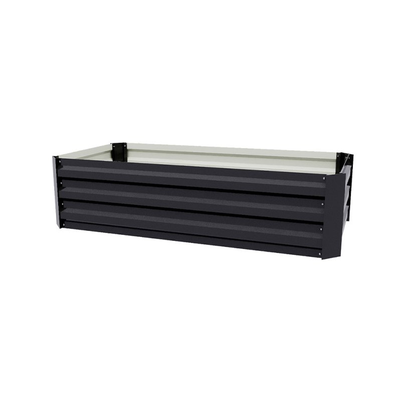Living and Home Galvanised Steel Raised Garden Bed Rectangular Planter Box for Flowers, Herbs & Vegetables, 100cm W x 60cm D x 30cm H