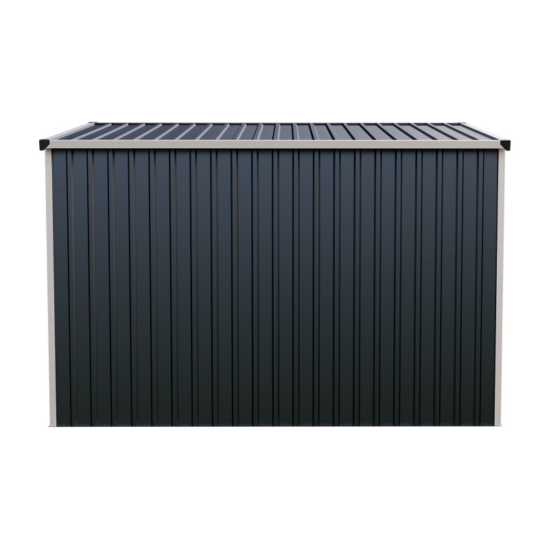 Living and Home 7.55x3.97ft Pent Roof Metal Storage Shed, Outdoor Garden Tool House with Lockable Double Doors & Adjustable Shelves, Anthracite & White