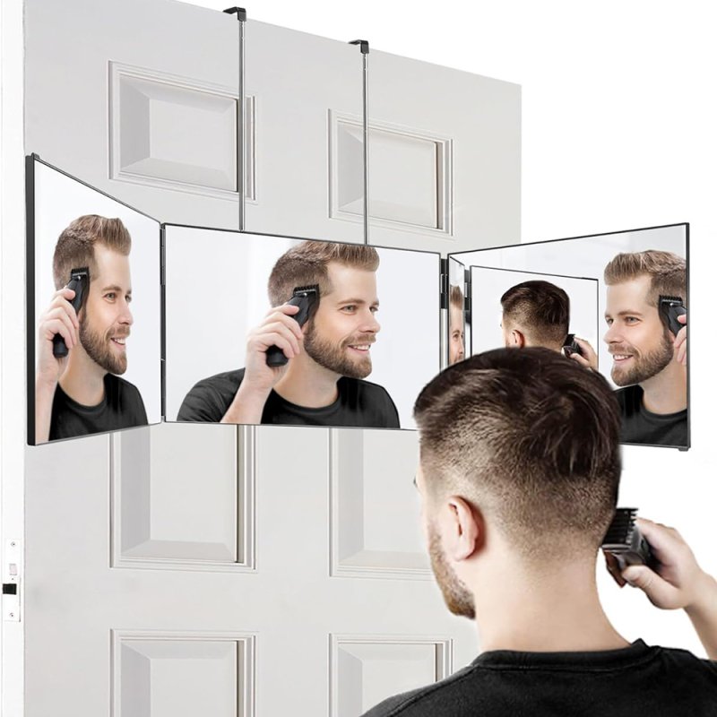 Living and Home 3-way Foldable Makeup Mirror with Telescoping Hooks