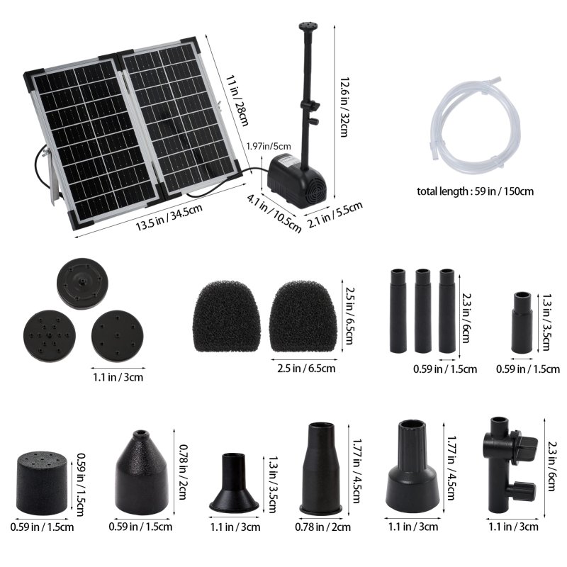 Living and Home 20W Outdoor Solar Fountain Pump Kit