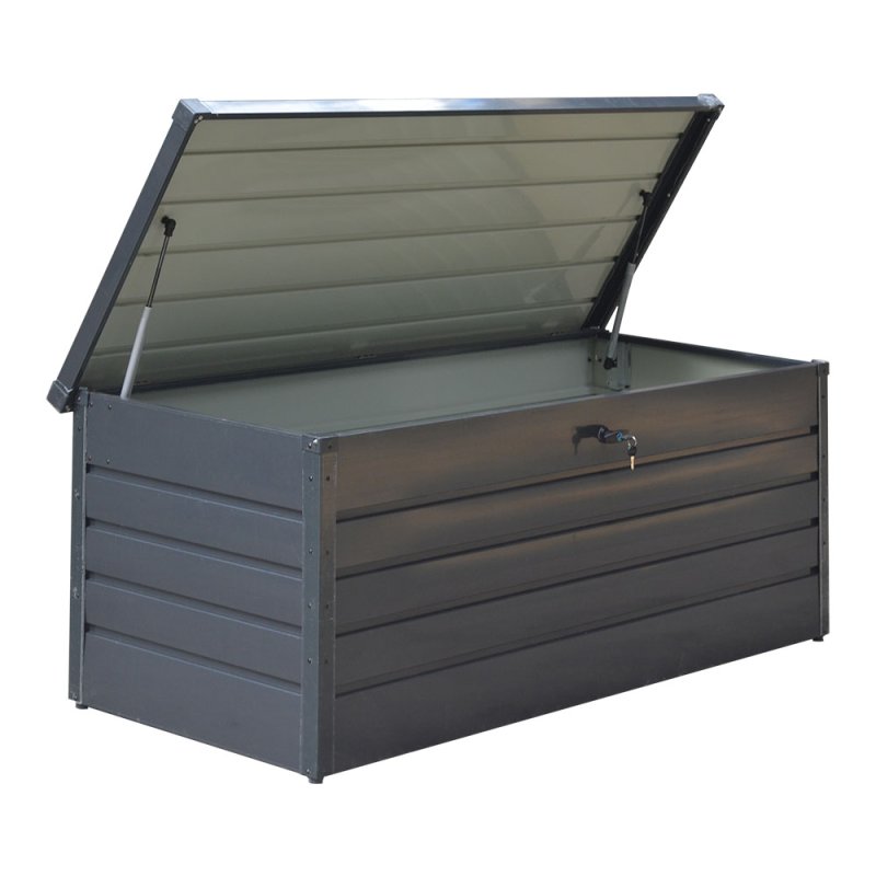 Living and Home 600L Metal Outdoor Waterproof Garden Storage Box Lockable, Anthracite