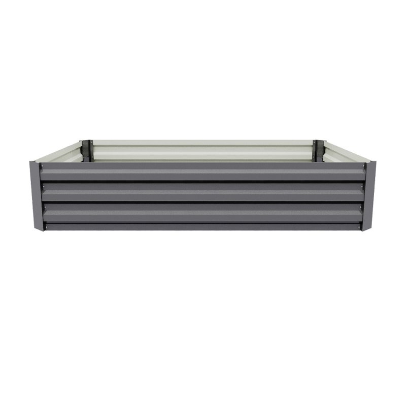 Living and Home 120cm W x 90cm D x 30cm H Galvanised Steel Raised Garden Bed Rectangular Planter Raised Bed, Grey