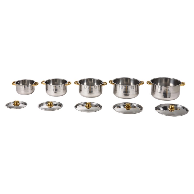 Living and Home 5pcs Stainless Steel Cookware Set with Metal Lids