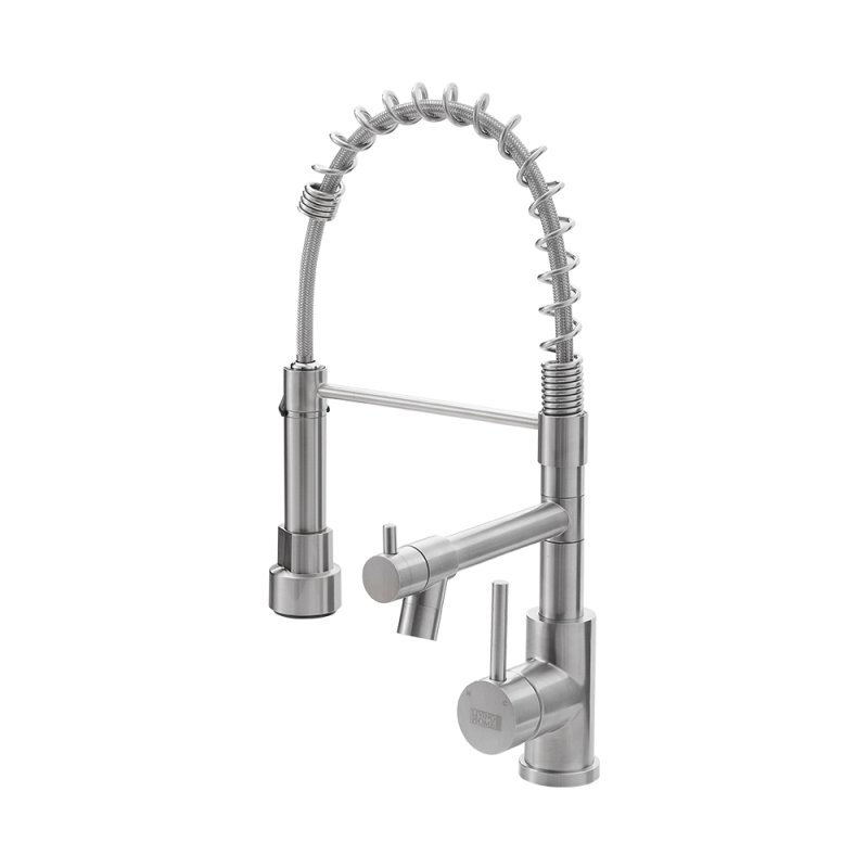 Living and Home Stainless Steel Kitchen Faucet with Pull Down Spring Spout and Pot Filler