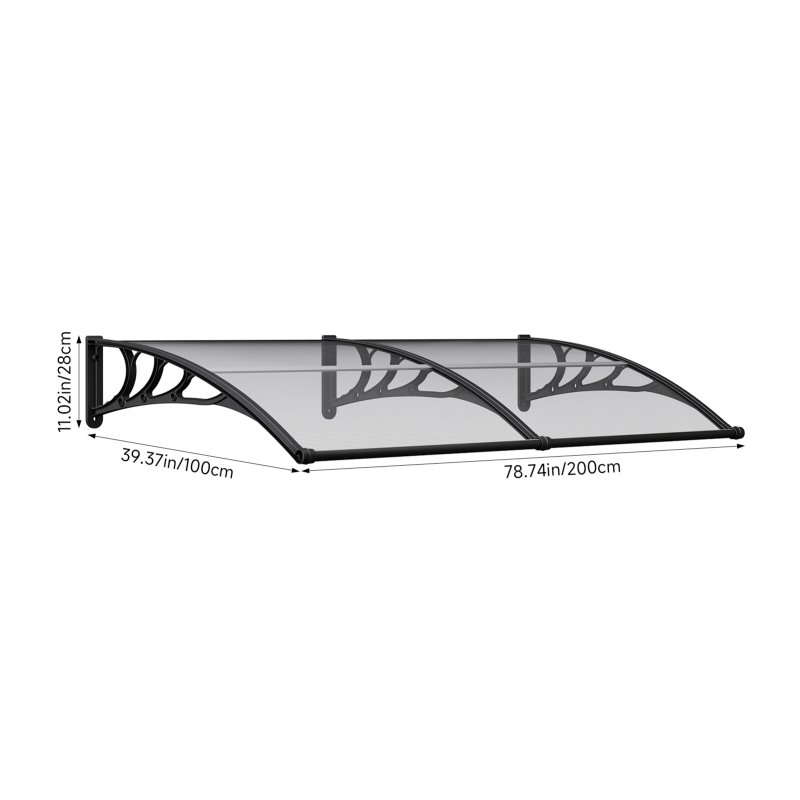 Living and Home Outdoor Door Canopy Window Awning with Drainage Channel