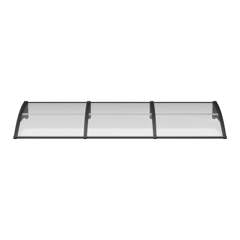 Living and Home Outdoor Door Canopy Window Awning with Drainage Channel, 300cm (W) x 100cm (D) x 28cm (H)