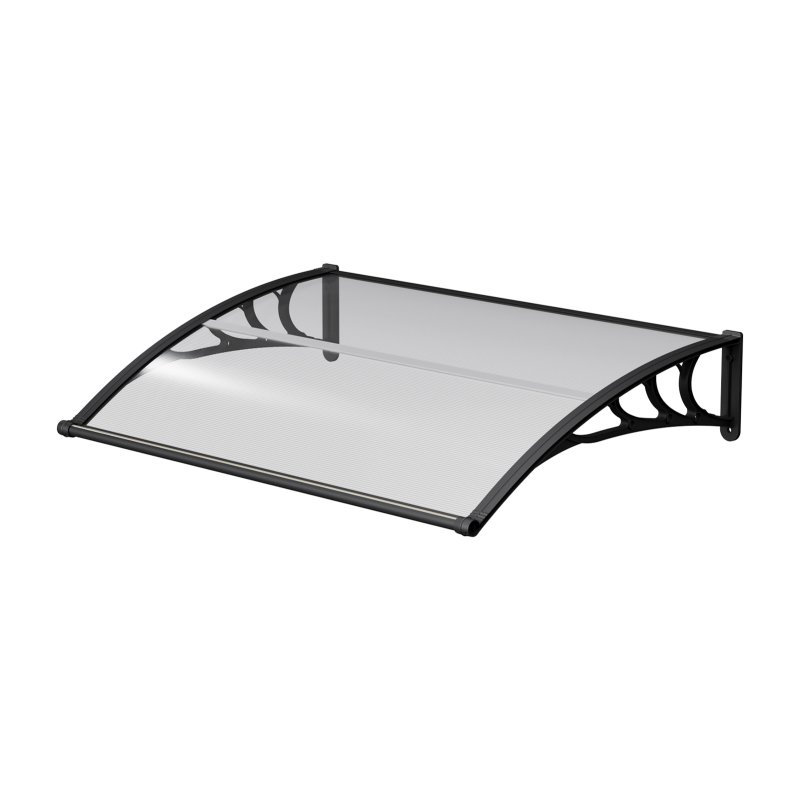 Living and Home Outdoor Door Canopy Window Awning with Drainage Channel, 150cm (W) x 100cm (D) x 28cm (H)