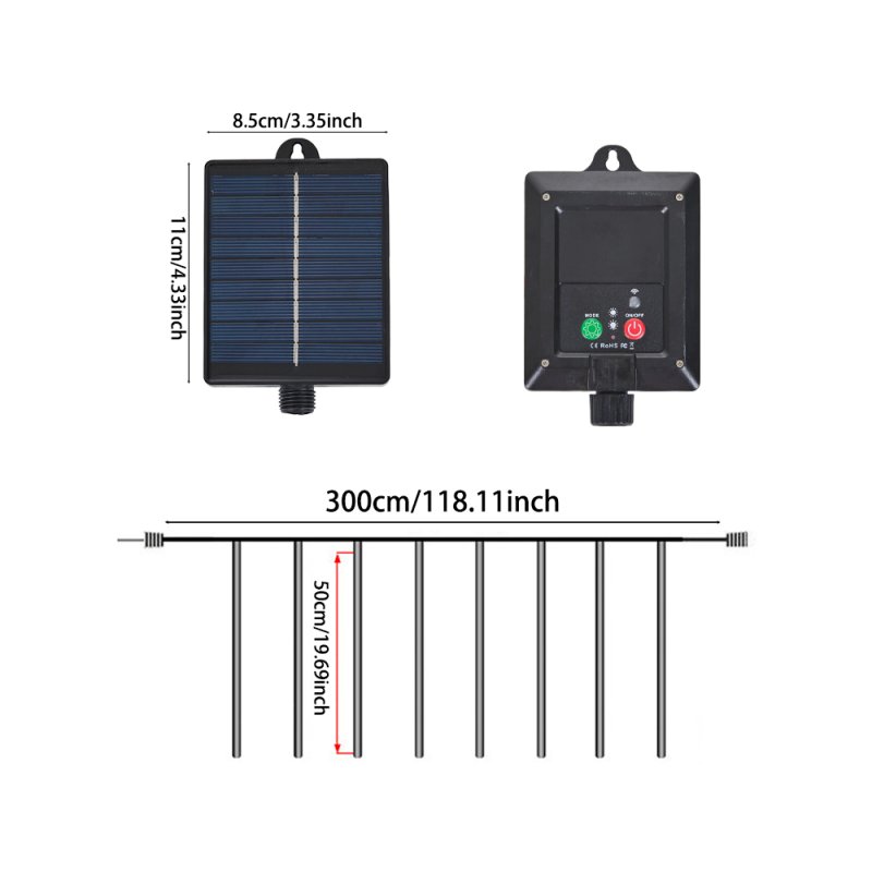 Living and Home Solar-Powered Meteor Shower String Lights with Remote Control