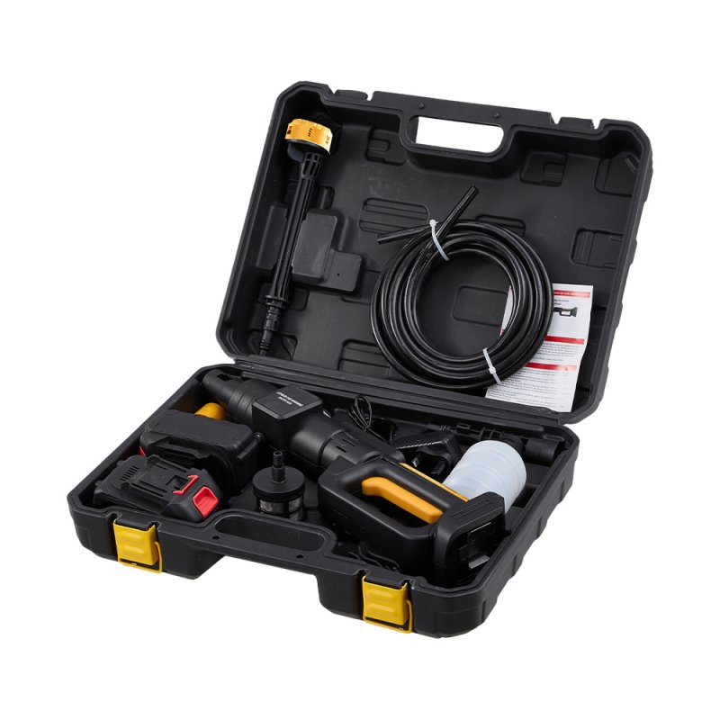 Living and Home 21V Cordless Handheld Pressure Washer Cleaner with 2 Batteries, Yellow+Black