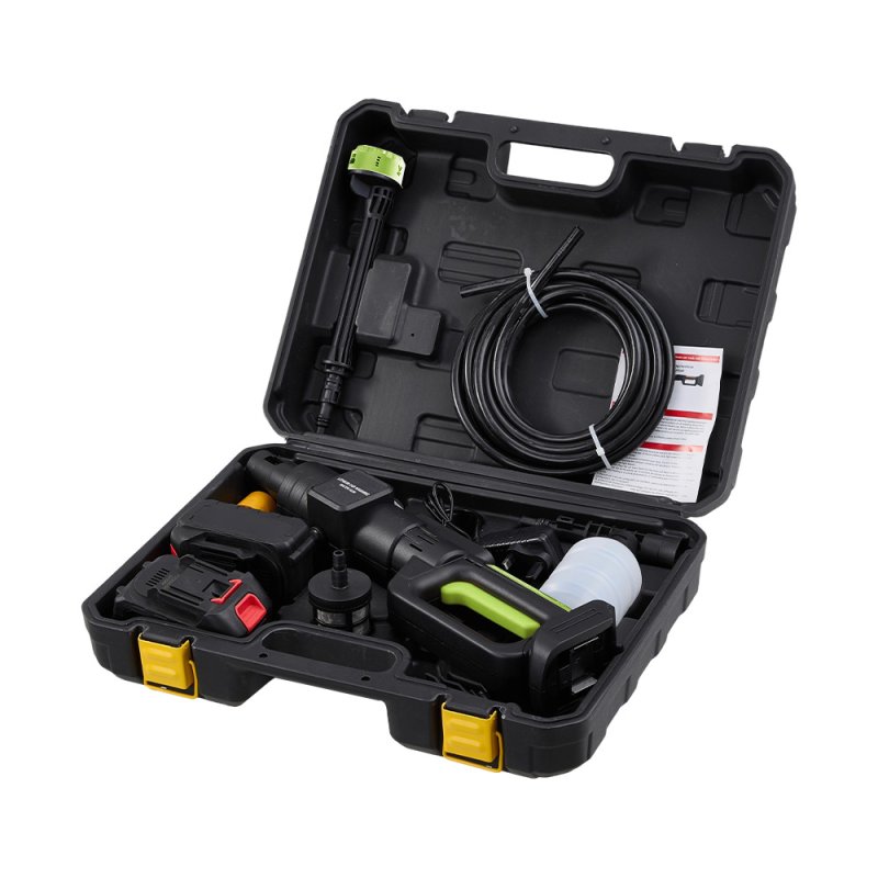 Living and Home 21V Cordless Handheld Pressure Washer Cleaner with 2 Batteries, Green+Black