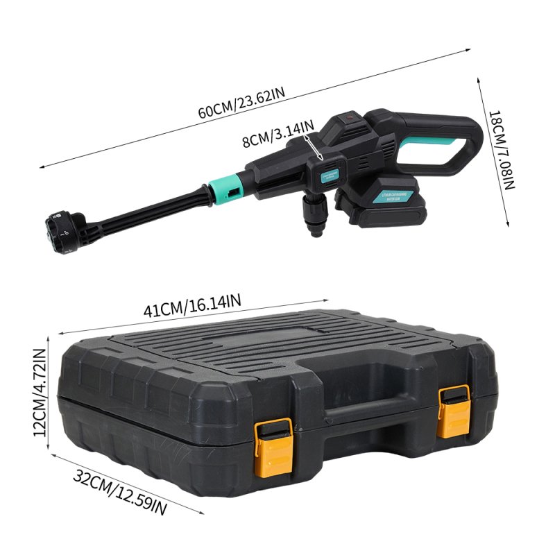 Living and Home 21V Cordless Handheld Pressure Washer Cleaner with 2 Batteries, Blue+Black