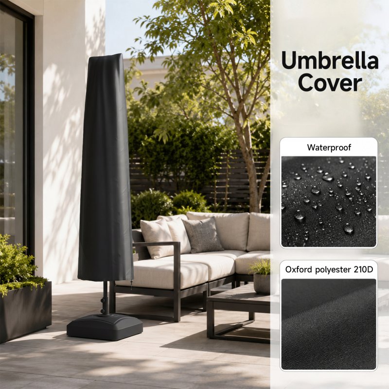 Living and Home Outdoor Waterproof Garden Parasol Cover for Centre-Pole Umbrella