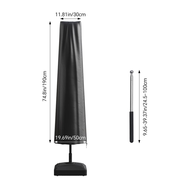 Living and Home Outdoor Waterproof Garden Parasol Cover for Centre-Pole Umbrella