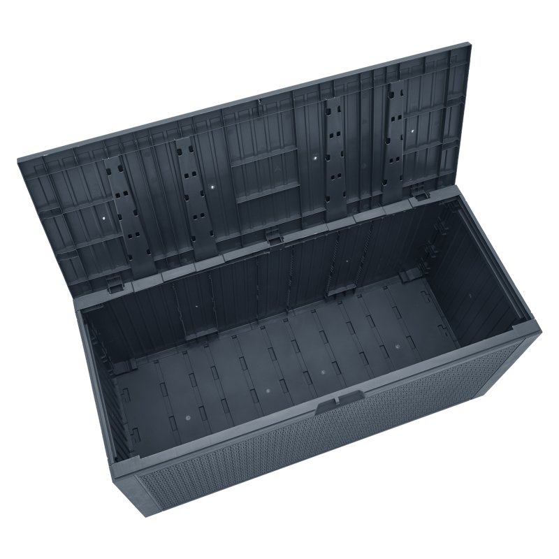 Living and Home 340L PP Garden Storage Box, Dark Grey