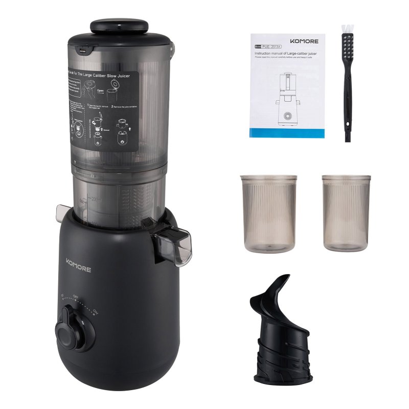 Living and Home 200W Cold Press Juicer Slow Masticating Machine