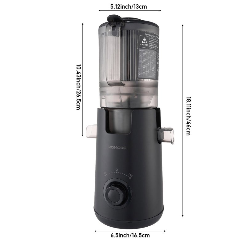 Living and Home 300W Cold Press Juicer Slow Masticating Machine