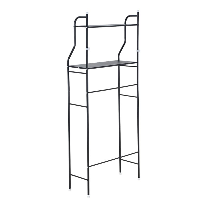 2-Tier Over-The-Toilet Storage Rack, 68cm W x 25cm D x 160cm H, Black