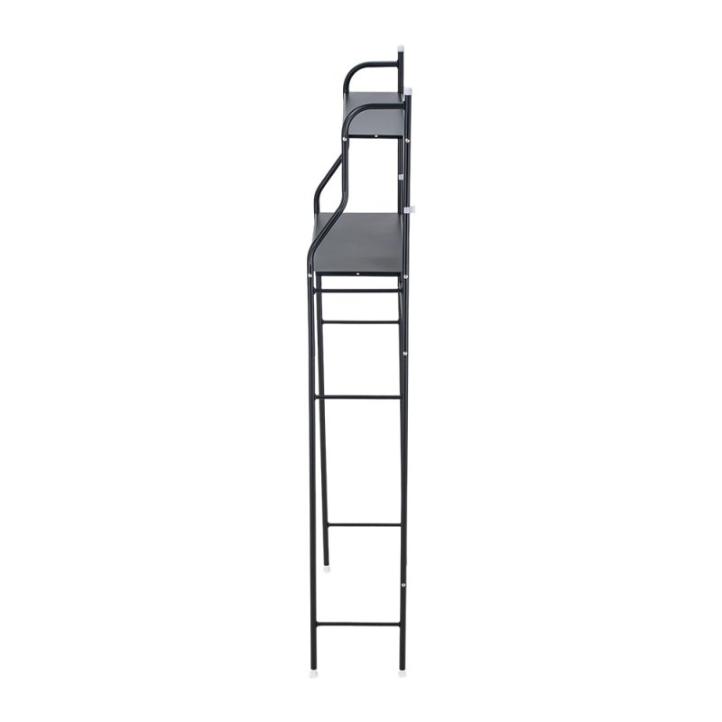 2-Tier Over-The-Toilet Storage Rack, 68cm W x 25cm D x 160cm H, Black