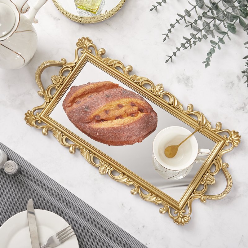 Living and Home Mirror Base Serving Tray