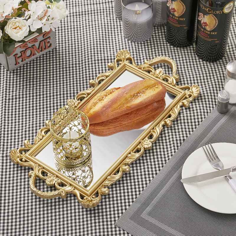 Living and Home Mirror Base Serving Tray