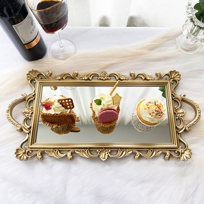 Living and Home Mirror Base Serving Tray
