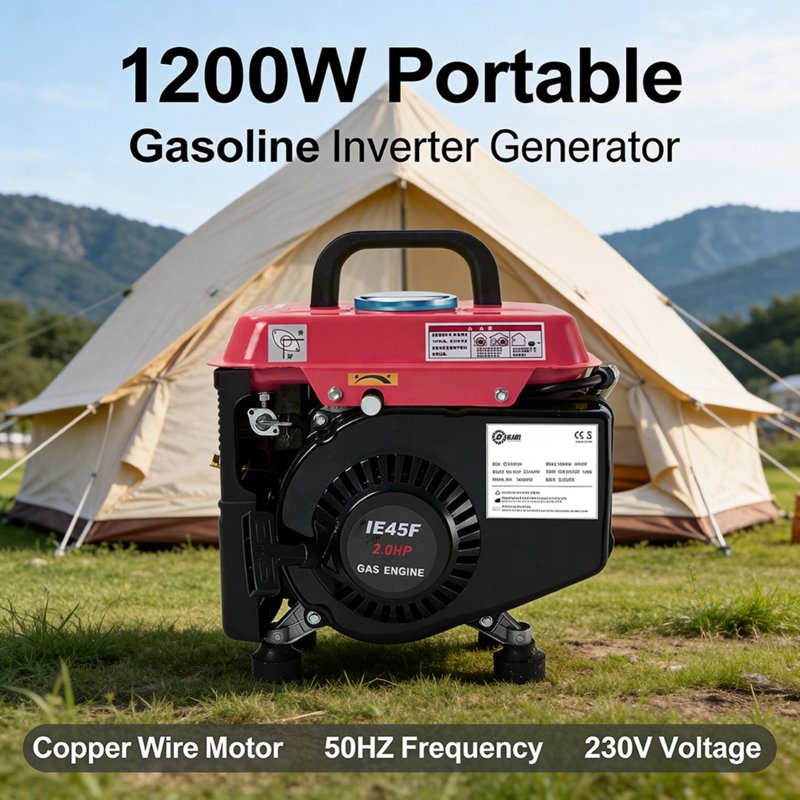 Living and Home 1200W Portable 2-Stroke Petrol Inverter Generator