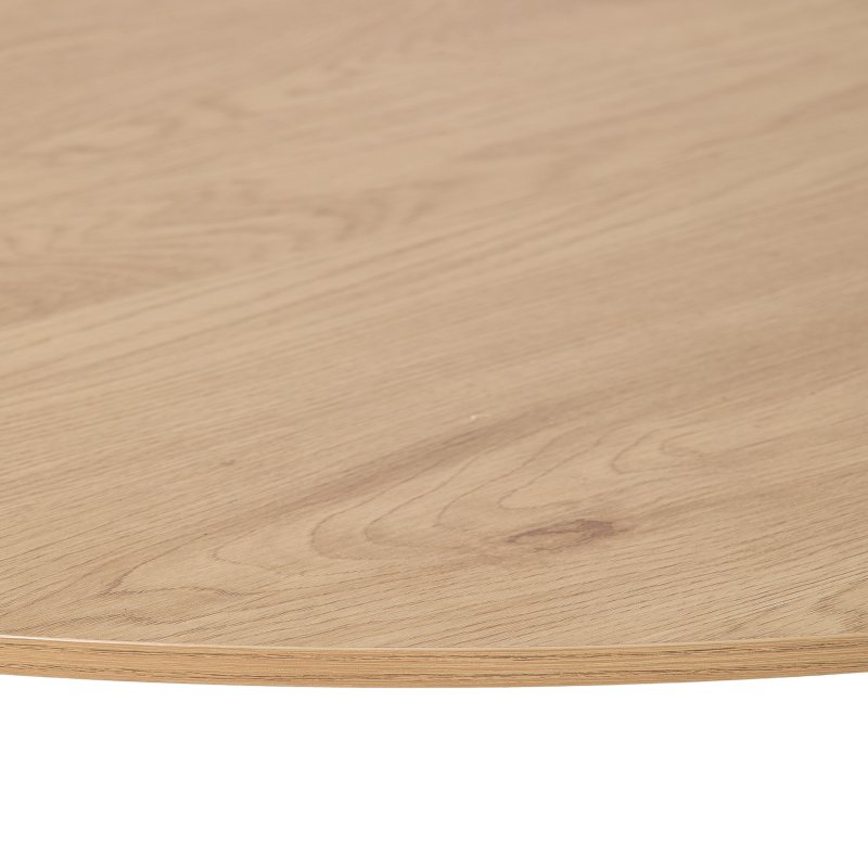 Living and Home 5 Piece Round Oak Wood Grain Dining Set with 4 Sector Space Saving Stools
